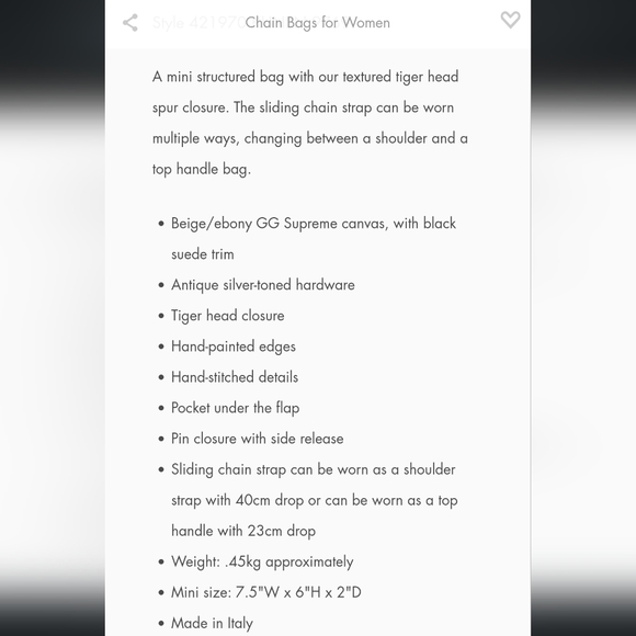 GUCCI - Dionysus GG Supreme Mini Bag - Picture 13 of 13